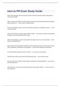 Intro to PR Exam Study Guide questions and 100&percnt; correct answers