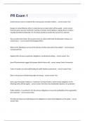 PR Exam 1 questions and verified correct answers