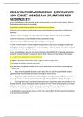 2023-ATI RN FUNDAMENTALS EXAM  QUESTIONS WITH 100&percnt; CORRECT ANSWERS AND EXPLANATIONS NEW VERSION 2023&excl;&excl;&excl;&excl; 