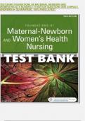 TEST BANK FOUNDATIONS OF MATERNAL NEWBORN AND WOMENS&rsquo;HEALTH NURSING 7TH EDITION QUESTIONS AND CORRECT ANSWERS&vert;A&plus; GUARANTEED  100&percnt; PASS LATEST 