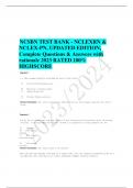 NCSBN TEST BANK - NCLEXRN & NCLEX-PN&comma; UPDATED EDITION&comma; Complete Questions & Answers with rationale 2023 RATED 100&percnt; HIGHSCORE 