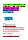 ATI COMPREHENSIVE C 2019 LATEST UPDATED APRIL 2023 &lbrace;180 QUESTIONS AND ANSWERS&rcub;
