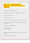 WGU C170 - Data Management Applications Questions and answers&period; VERIFIED&period;