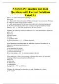 NASM CPT practice test 2022 Questions with Correct Solutions Rated A+
