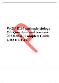 WGU D236 pathophysiology OA Questions and Answers 2023/2024 | Complete Guide GRADED A+