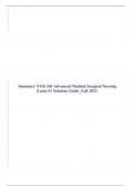 Summary NUR 265 Advanced Medical Surgical Nursing Exam #1 Solution Guide_Fall 2023.