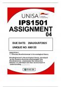IPS1501 ASSIGNMENT 04 DUE 28AUGUST2023