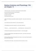 Seeleys Anatomy and Physiology 11th ed Chapter 11 questions and 100% correct answers