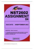 NST2602 ASSIGNMENT 4 DUE 4SEPTEMBER 2023