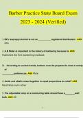 Barber Practice State Board Exam Questions and Answers &lbrack;2023 - 2024&rsqb; &lpar;Verified by Expert&rpar;