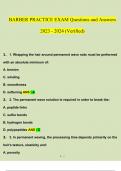 BARBER PRACTICE EXAM Questions and Answers &lbrack;2023 - 2024&rsqb; &lpar;Verified by Expert&rpar;