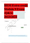 HESI Extra credit  Module 9 Exam&Tab;  &lpar;Q&A&rpar; 2023&sol;2024&Tab;