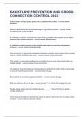 BACKFLOW PREVENTION AND CROSS-CONNECTION CONTROL  2023&sol;2024 UPDATE&vert;QUESTIONS&ANSWERS&vert;GRADED A&plus;&vert;DOWNLOAD TO PASS