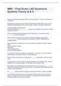 NMC - Final Exam&colon; L&num;2 Dynamical Systems Theory Q & A