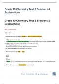 Grade 10 Chemistry Test 1 & 2 Solutions & Explanations - SNC2D