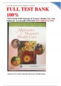 TEST BANK FOR Maternity & Women’s Health Care, 11th Edition BY Lowdermilk Updated 2023 Graded A +