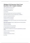 Michigan Life and Health Final Exam Questions with Correct Answers &lpar;A&plus; Graded&rpar;