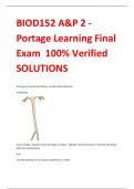 BIOD152 A&P 2 - Portage Learning Final  Exam 100% Verified SOLUTIONS