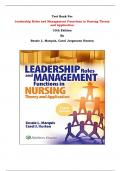 Test Bank - Leadership Roles and Management Functions in Nursing Theory and Application  10th Edition By Bessie L. Marquis, Carol Jorgensen Huston| Chapter 1 – 25, Complete Guide 2023|