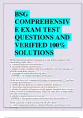 BSG  COMPREHENSIV E EXAM TEST  QUESTIONS AND  VERIFIED 100&percnt;  SOLUTION
