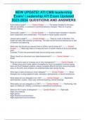 ATI CMS Leadership  Exam Updated  QUESTIONS AND ANSWERS