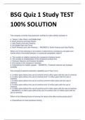 BSG Quiz 1 Study TEST  100% SOLUTION
