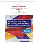 Test Bank - Understanding Nursing Research Building an Evidence-Based Practice 7th Edition By Susan K. Grove, Jennifer R. Gray| All Chapters, Complete Guide 2023|