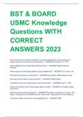BST & BOARD  USMC Knowledge  Questions WITH  CORRECT  ANSWERS 2023