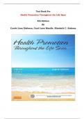 Test Bank - Health Promotion Throughout the Life Span   8th Edition By Carole Lium Edelman, Carol Lynn Mandle, Elizabeth C. Kudzma | Chapter 1 – 25, Complete Guide 2023|