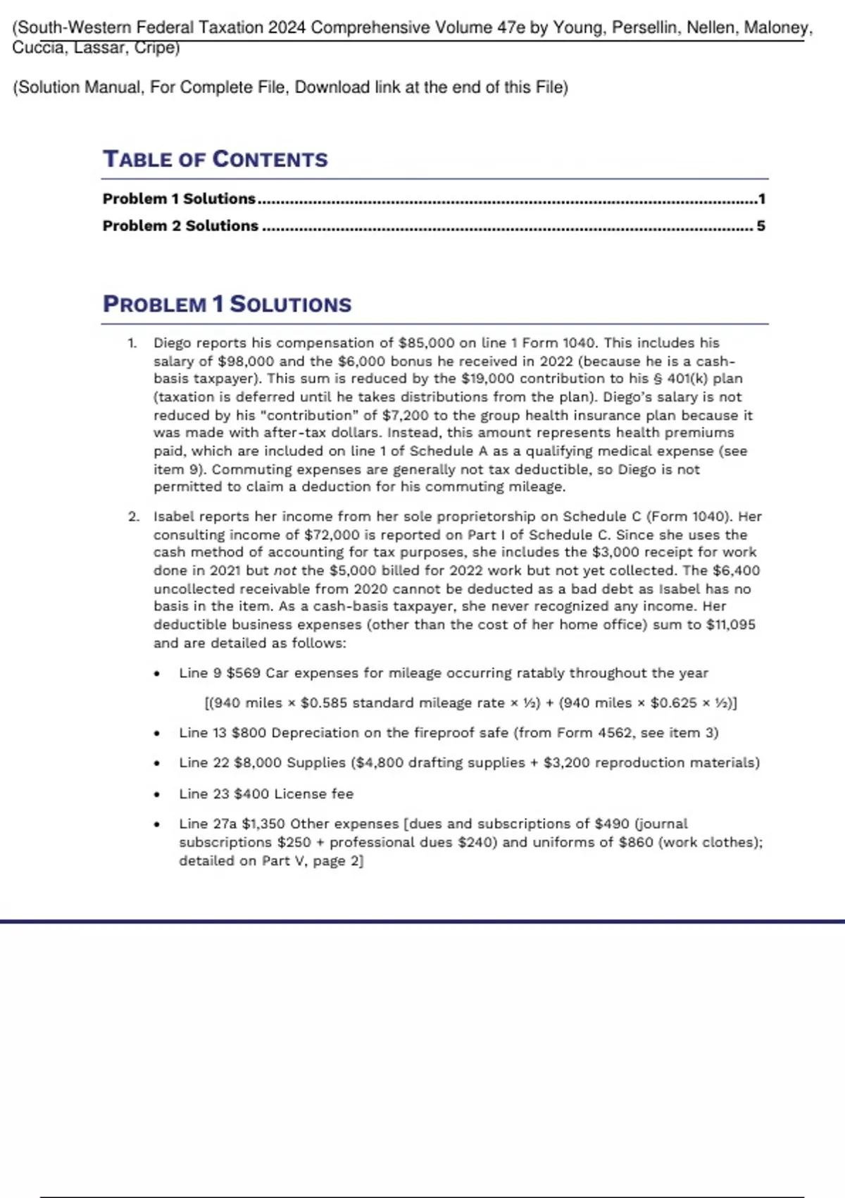 SouthWestern Federal Taxation 2024 Comprehensive Volume 47e by Young