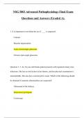 NSG 5003 Advanced Pathophysiology Final Exam Questions and Answers (Graded A).