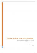 HESI RN MENTAL HEALTH PSYCHIATRIC LATEST 2023