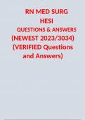 RN MED SURG  HESI  QUESTIONS & ANSWERS (NEWEST 2023/3034) (VERIFIED Questions and Answers)   