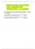FISDAP EXAM QUESTIONS AND ANSWERS ON OPERATIONS ++A GRADE