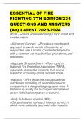 Essential of Fire Fighting 7th edition| 234 Questions & Answers