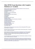 Ohio MPJE Exam Questions with Complete Solutions &lpar;A&plus; Graded&rpar;
