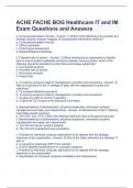 ACHE FACHE BOG Healthcare IT and IM Exam Questions and Answers 