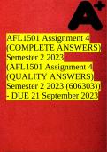 AFL1501 Assignment 4 (COMPLETE ANSWERS) Semester 2 2023 (AFL1501 Assignment 4 (QUALITY ANSWERS) Semester 2 2023 (606303)) - DUE 21 September 2023