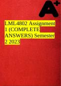 LML4802 Assignment 1 &lpar;COMPLETE ANSWERS&rpar; Semester 2 2023
