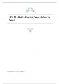 HESI A2 - Math - Practice Exam –Solved by Expert