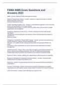 FEMA NIMS Exam Questions and Answers 2023