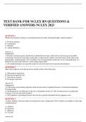 TEXT BANK FOR NCLEX RN QUESTIONS & VERIFIED ANSWERS NCLEX 2023