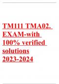 TM111 TMA02&period; EXAM-with 100&percnt; verified solutions-2023-2024