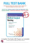 Test Bank For Introductory Medical-Surgical Nursing 12th Edition by Barbara Kuhn Timby&semi; Nancy E&period; Smith &vert; 2017&sol;2018 &vert; 9781496351333 &vert;Chapter 1-72 &vert; Complete Questions and Answers A&plus;