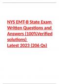 NYS EMT-B State Exam Written-with 100&percnt; verified solutions-2023-2024