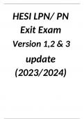 HESI PN Exit Exam Version 1&comma;2 & 3  update &lpar;2023&sol;2024&rpar;