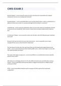 CWS EXAM 2 2023 WITH 100&percnt; CORRECT ANSWERS