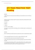 ATI TEAS PRACTICE TEST Reading latest 2023