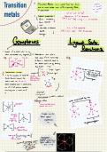 fully comprehensive, easy to understand summary notes on transition metals for A-level chemistry 