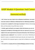 AHIP module 4 Questions and Answers Latest 2022&sol;2023 Verified Answers&period;